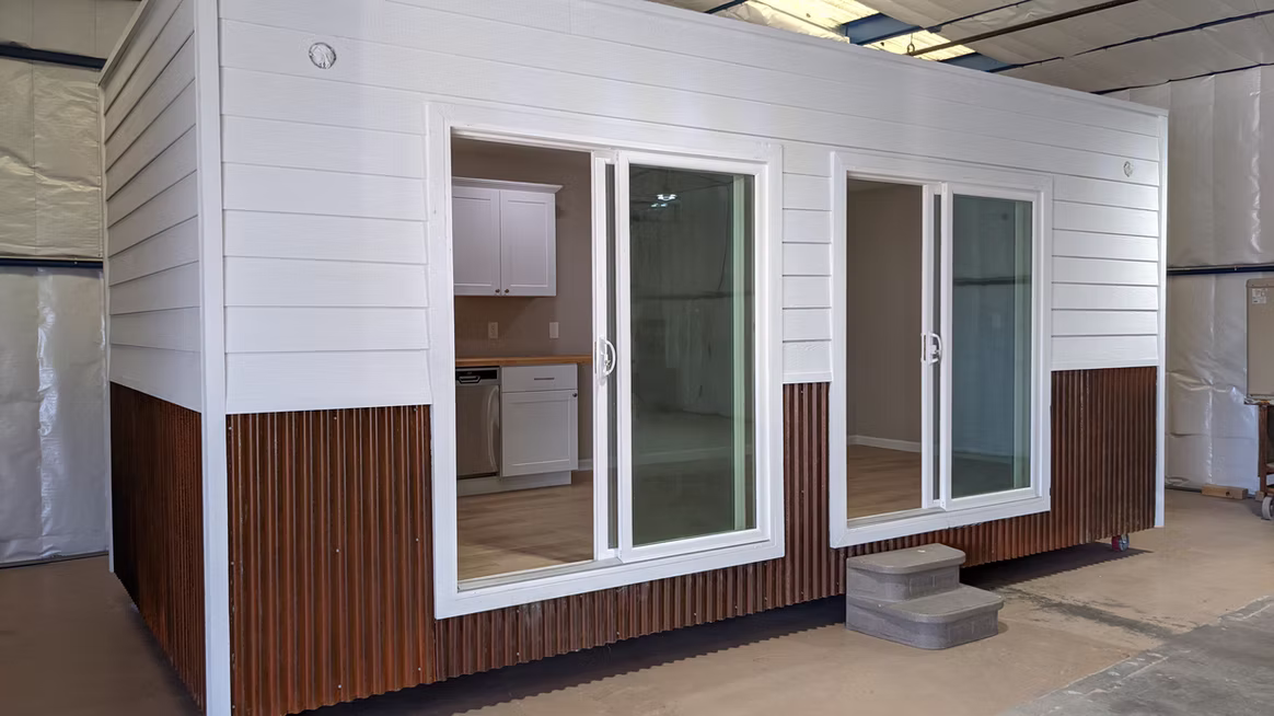 Modular home exterior detail